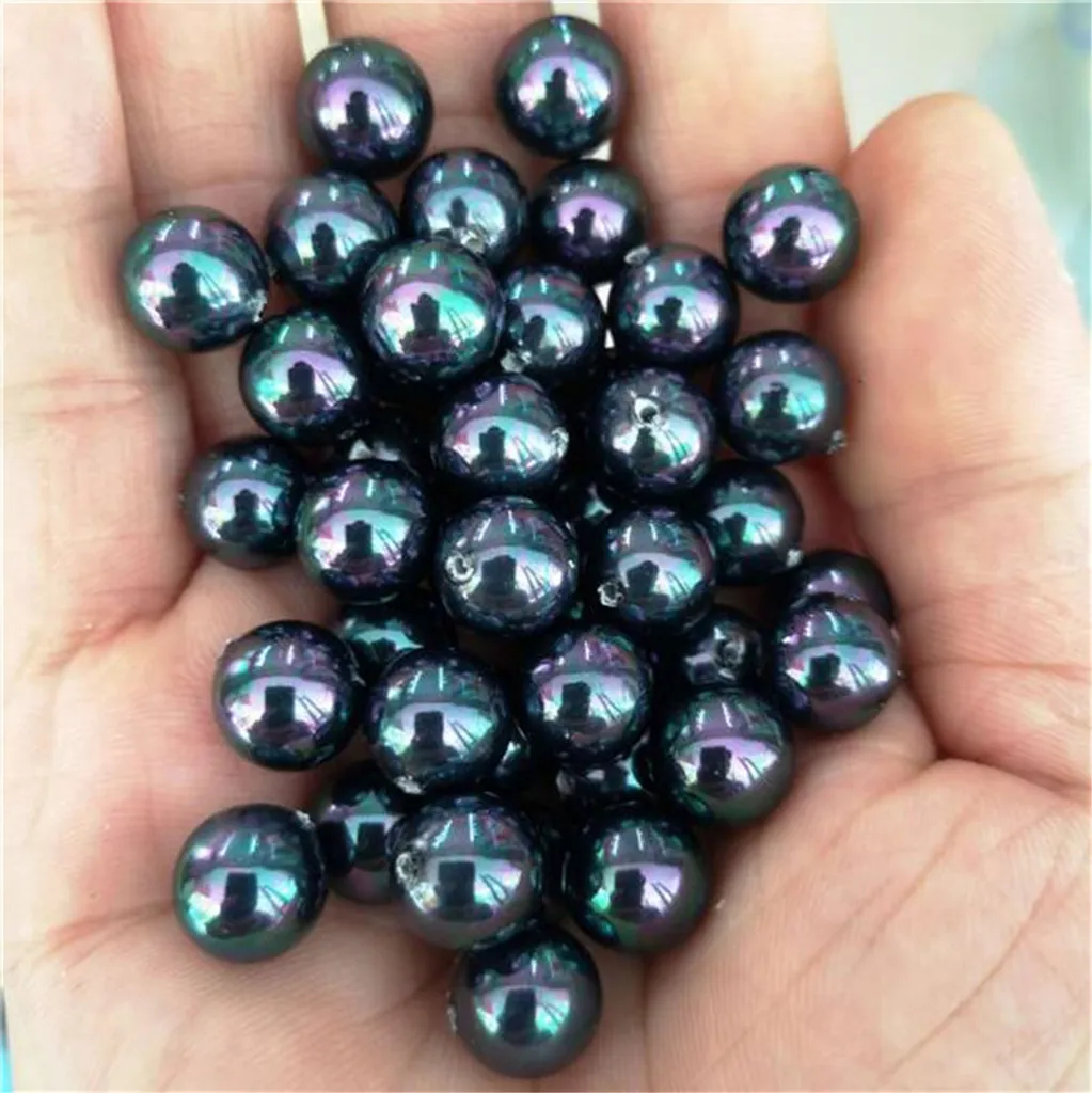 10 Stück 6-14 mm halbgebohrte Muschelperlen, runde Perlen, natürliche Spacer-Perlen, Armband, Schmuckherstellung, Zubehör, 7 Farben